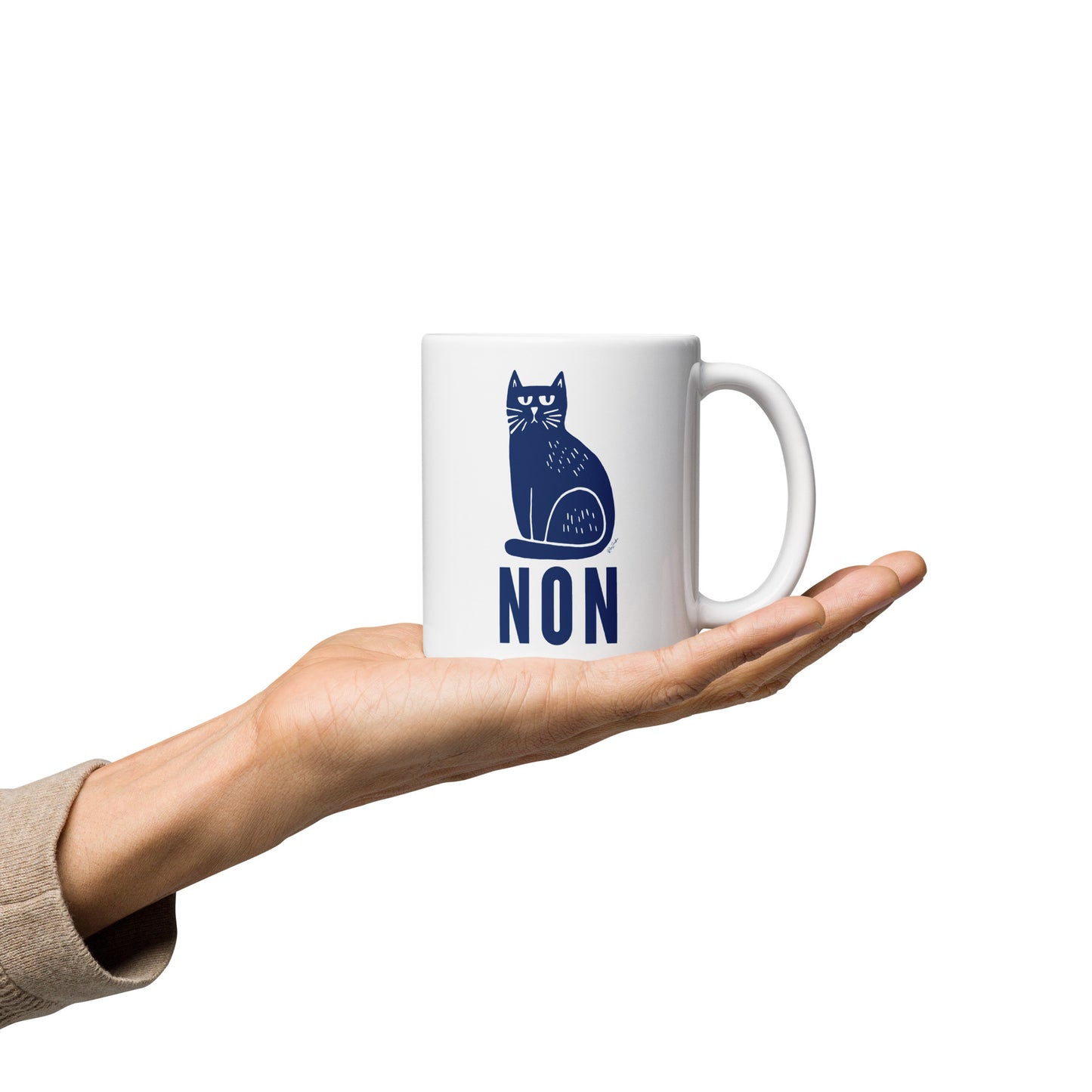 Tasse festive de 11 oz en céramique - Chat grincheux