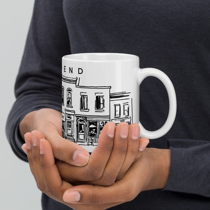 Tasse en céramique Mile-End Montréal — Illustration au trait noir