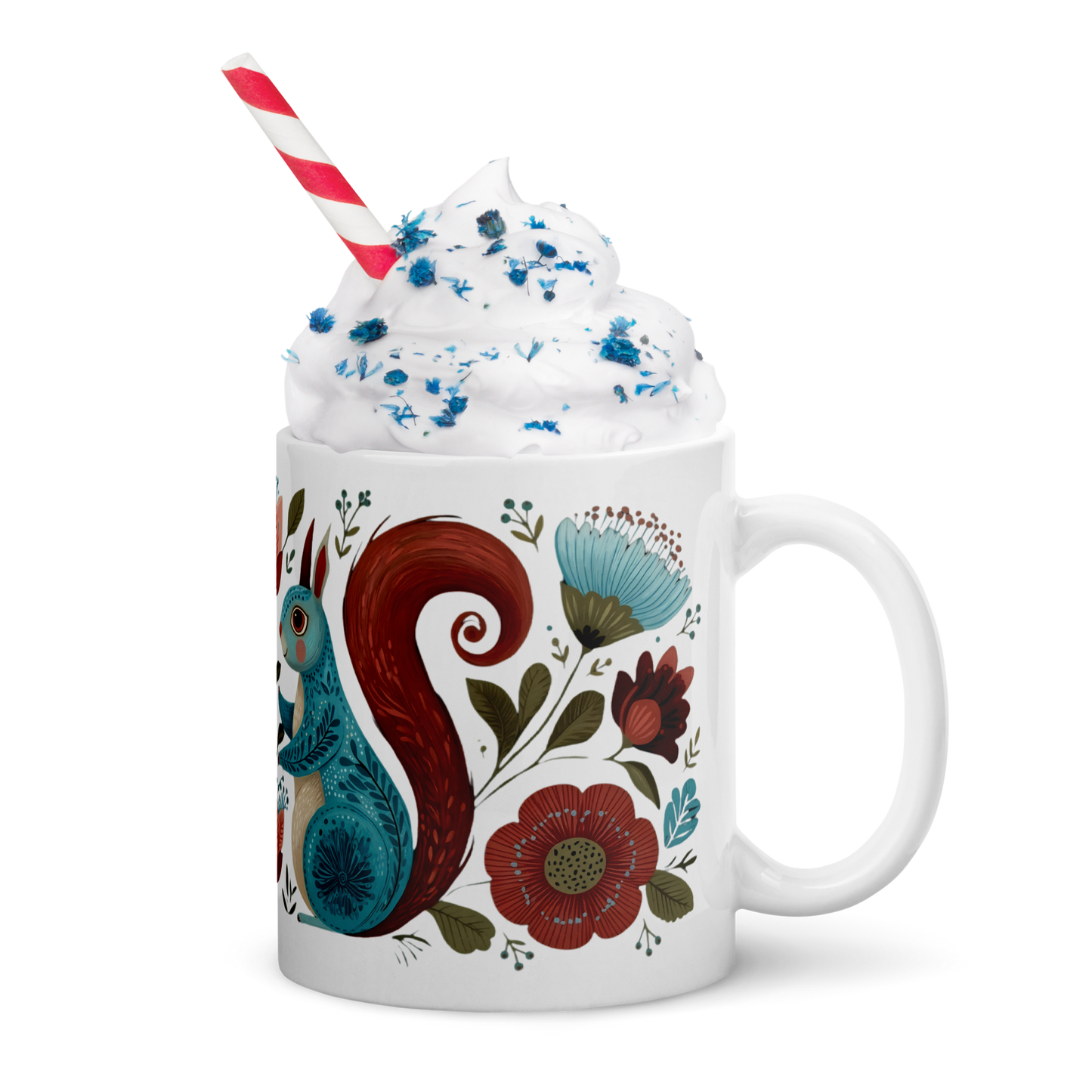 Tasse Montréal — Écureuils folk art