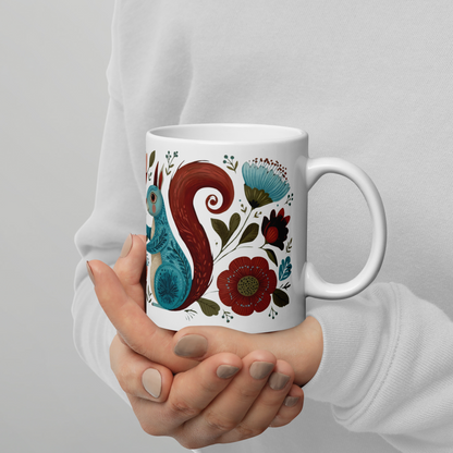 Tasse Montréal — Écureuils folk art