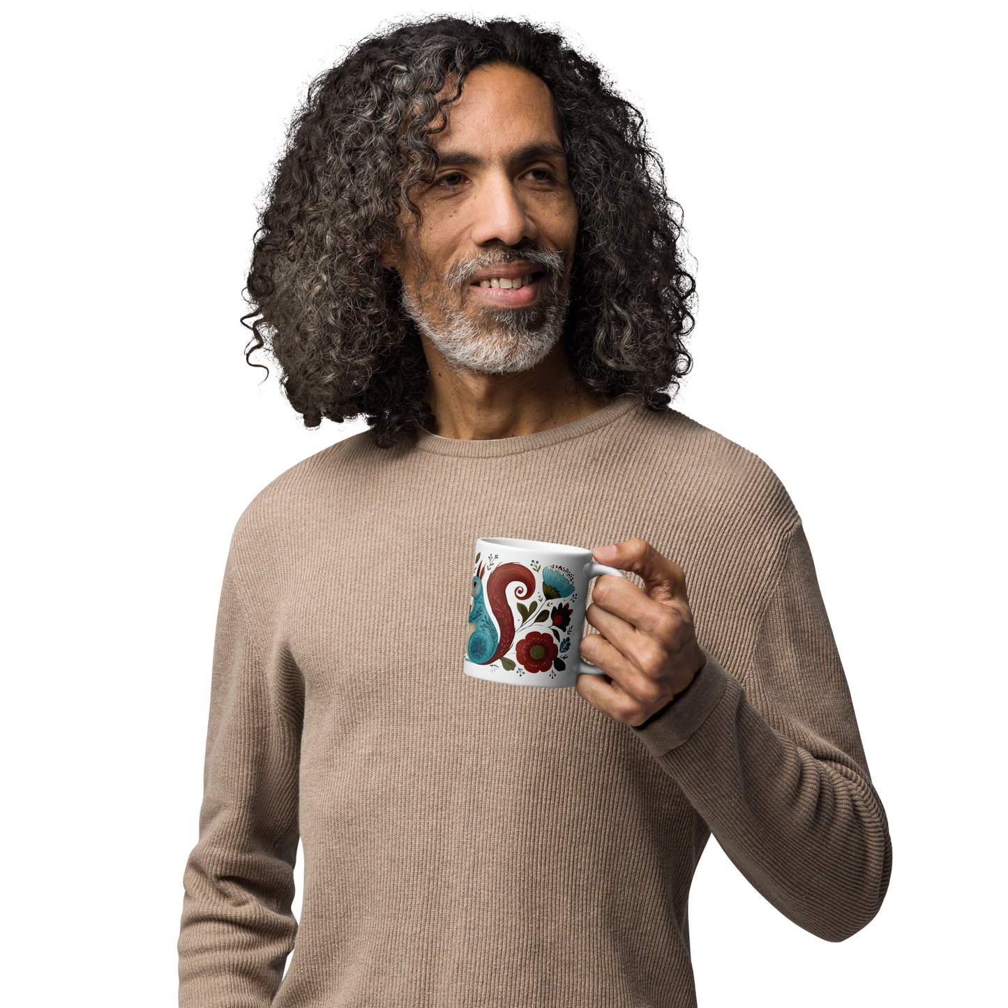 Tasse Montréal — Écureuils folk art
