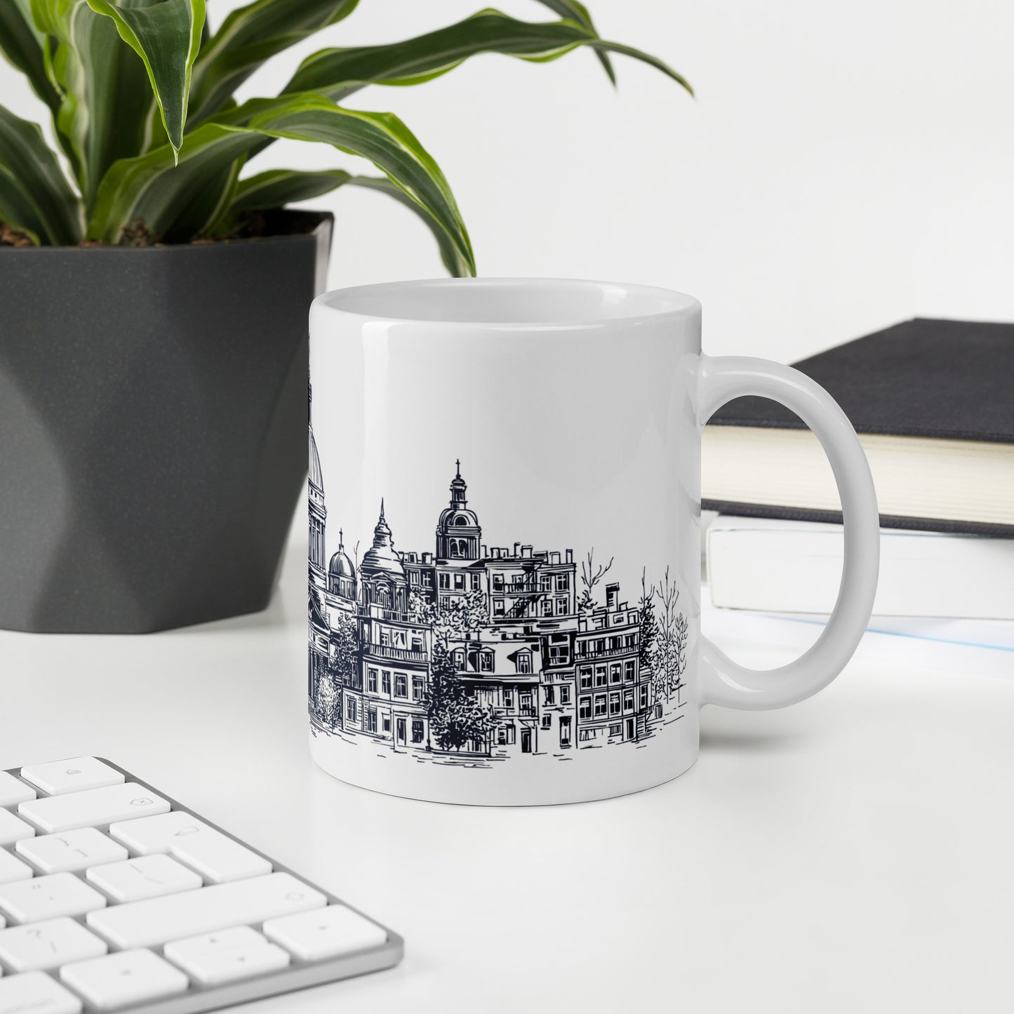 Tasse Marché Bonsecours · Skyline Vieux-Montréal · Souvenir MTL