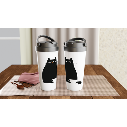 white travel Insulatedcup cat