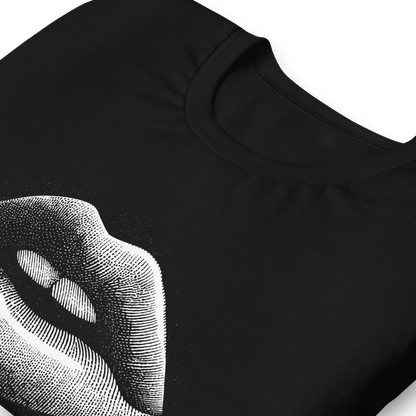 T-shirt écolo en coton recyclé – Motif artistique de lèvres