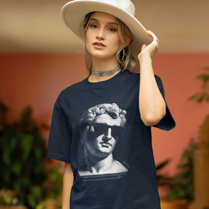 T-shirt en coton bio – Buste d'homme antique avec lunettes de soleil