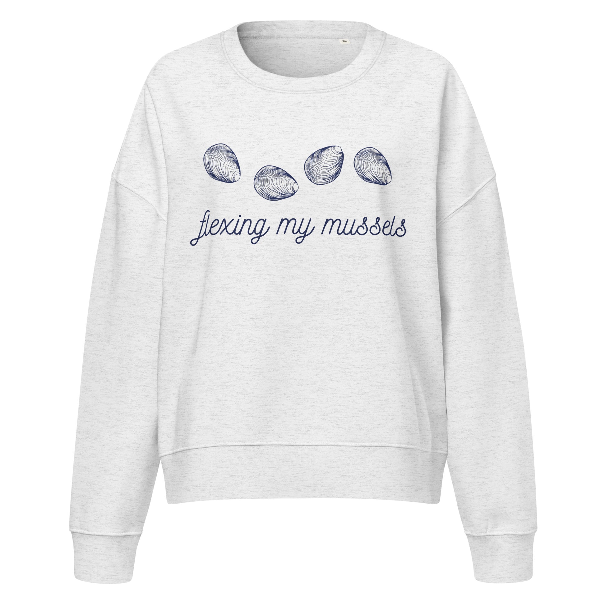 Pull en coton bio Flexing Mussels - Thème plage - rose zombie