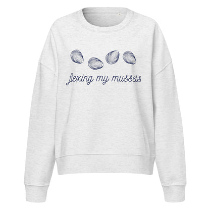 Pull en coton bio Flexing Mussels - Thème plage - rose zombie