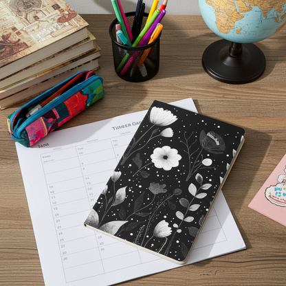 Carnet écoresponsable – Petit – Design fleuri